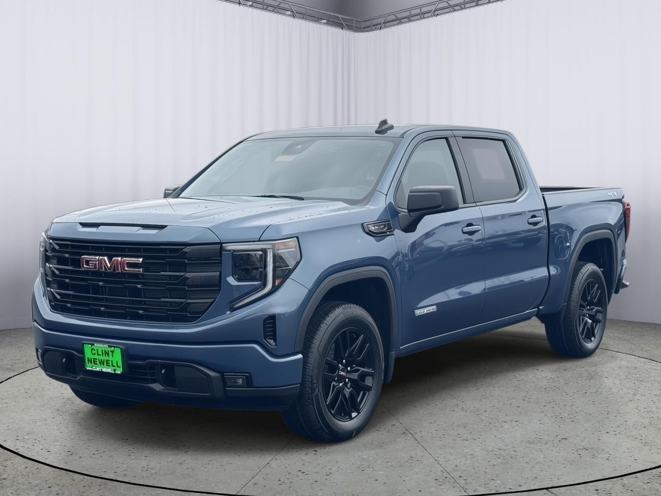 2026 GMC Sierra 1500 Elevation in Downpour Metallic — front three-quarter view